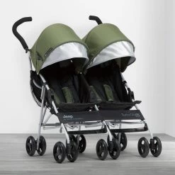 Jeep TurboGlyde Plus Side By Side Double Stroller -Kid Household Items 11509 2182 Jeep TurboGlyde Side by Side Plus Olive Green Lifestyle 101