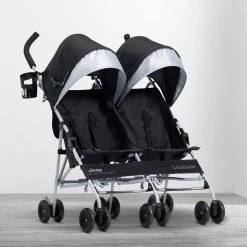 Jeep TurboGlyde Side By Side Double Stroller -Kid Household Items 11650 001 Jeep TurboGlyde Side by Side Stroller Black Lifestyle 101