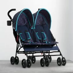 Delta Children LX Side By Side Stroller -Kid Household Items 11701 406 LX Side by Side Stroller NightSky Lifestyle 101