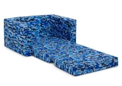 Delta Children Cozee Flip-Out Chair - 2-in-1 Convertible Chair To Lounger For Kids -Kid Household Items 208220 5061 Cozee Chair Blue Camo Silo 21