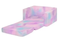 Delta Children Cozee Flip-Out Chair - 2-in-1 Convertible Chair To Lounger For Kids -Kid Household Items 208220 5062 Cozee Chair Pink Tie Dye Silo 22
