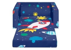 Delta Children Spaceship Cozee Flip Out Chair - 2-in-1 Convertible Chair To Lounger For Kids -Kid Household Items 208220 5064 Cozee Chair Space Silo 20