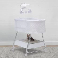 Nod Bassinet - Smart Sleeper Compatible With Amazon Alexa, Google Assistant And Delta Children Connect App -Kid Household Items 37232 100 NodSmartSleeperWifi White