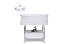 Nod Bassinet - Smart Sleeper Compatible With Amazon Alexa, Google Assistant And Delta Children Connect App -Kid Household Items 37232 100 NodSmartSleeperWifi White Silo 52