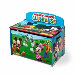 Delta Children Disney Mickey Mouse 4-Piece Playroom Set - Includes Table With 2 Chairs And Deluxe Toy Box -Kid Household Items 99725MM 1051 bundle mickey silo 06