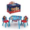 Delta Children PAW Patrol 4-Piece Playroom Set - Includes Table With 2 Chairs And Deluxe Toy Box