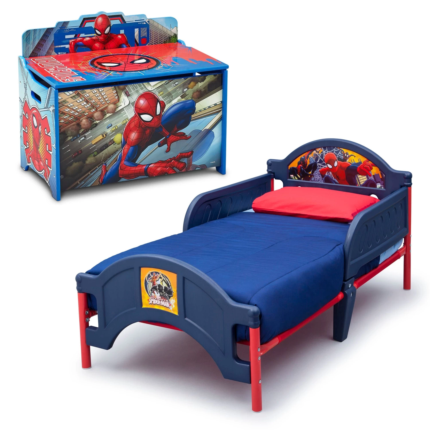Delta Children Marvel Spider-Man 2-Piece Toddler Bedroom Set - Includes Toddler Bed And Deluxe Toy Box 1 Delta Children Marvel Spider-Man 2-Piece Toddler Bedroom Set - Includes Toddler Bed And Deluxe Toy Box