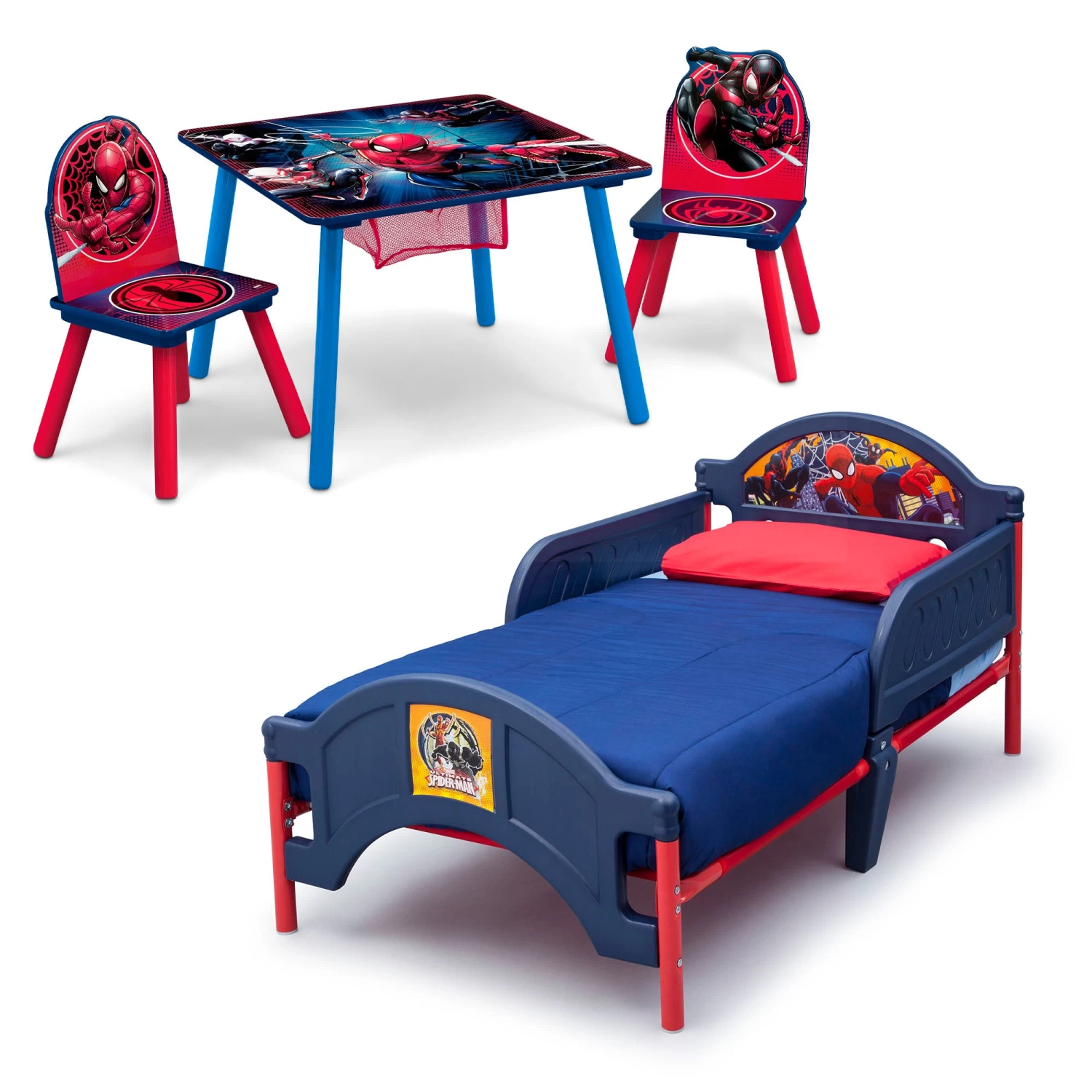 Delta Children Marvel Spider-Man 4-Piece Toddler Bedroom Set - Includes Toddler Bed And Table With 2 Chairs 1 Delta Children Marvel Spider-Man 4-Piece Toddler Bedroom Set - Includes Toddler Bed And Table With 2 Chairs