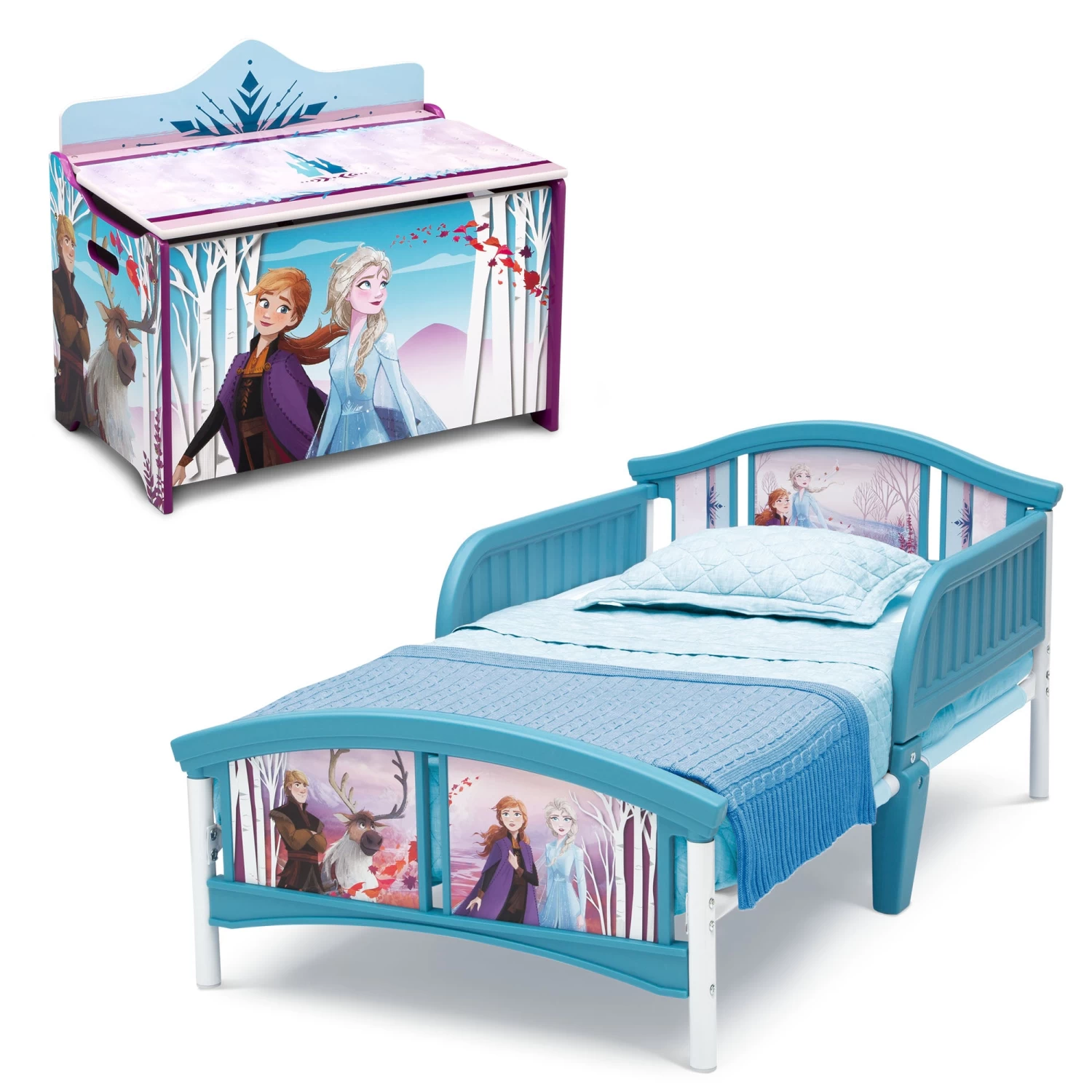 Delta Children Disney Frozen 2-Piece Toddler Bedroom Set - Includes Toddler Bed And Deluxe Toy Box 1 Delta Children Disney Frozen 2-Piece Toddler Bedroom Set - Includes Toddler Bed And Deluxe Toy Box