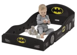 Delta Children Batman Batmobile Plastic Sleep And Play Toddler Bed -Kid Household Items BB81401BT batman plastic floor bed left model