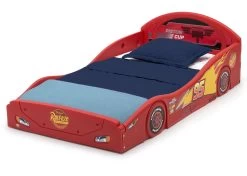 Disney / Pixar Cars Lightning McQueen Plastic Sleep And Play Toddler Bed -Kid Household Items BB81406CR cars toddler plastic floor bed left hi res 9f187e10 5c01 4dac bb94 99345ecc501a