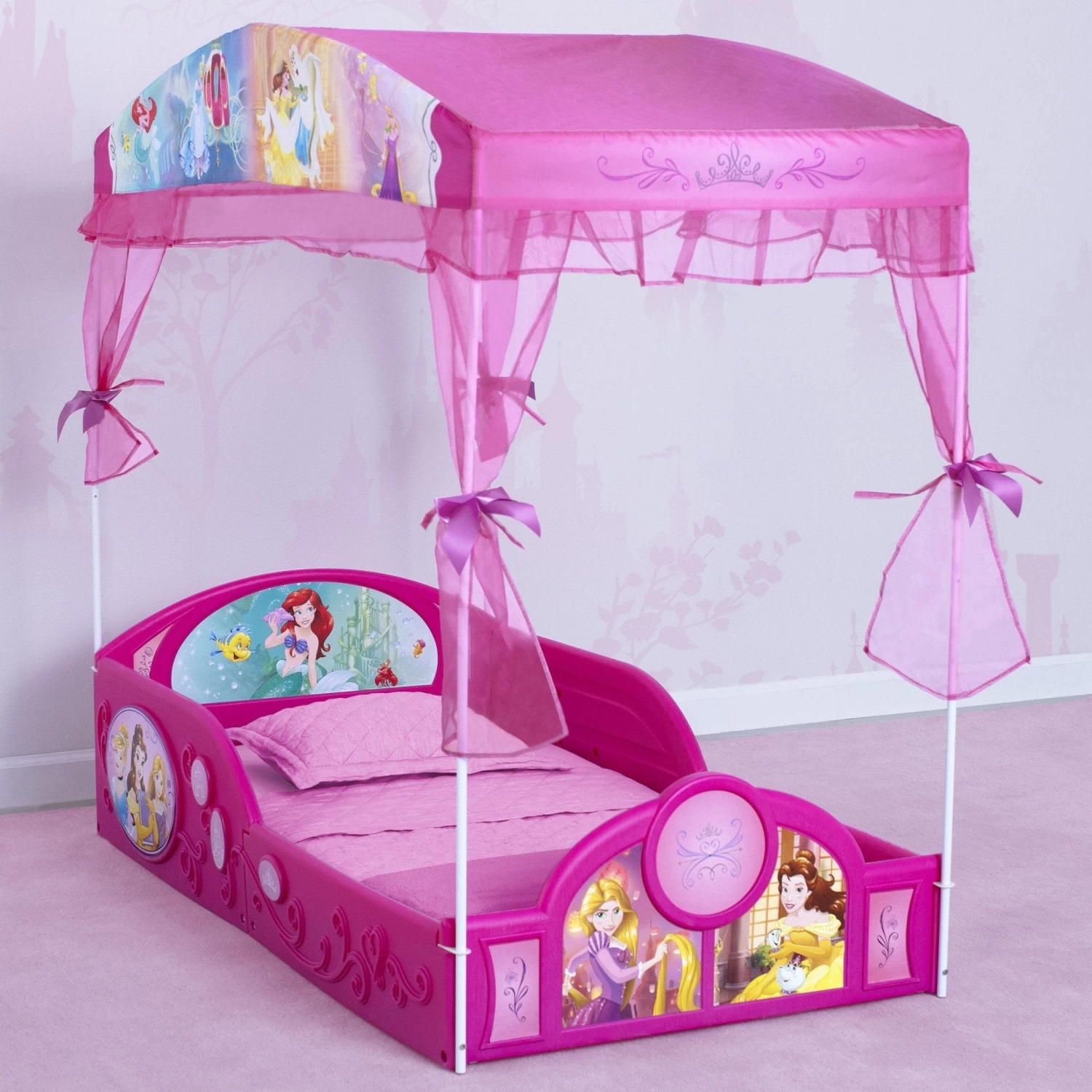 Disney Princess Plastic Sleep And Play Toddler Bed With Canopy By Delta Children 5 Disney Princess Plastic Sleep And Play Toddler Bed With Canopy By Delta Children - Image 5