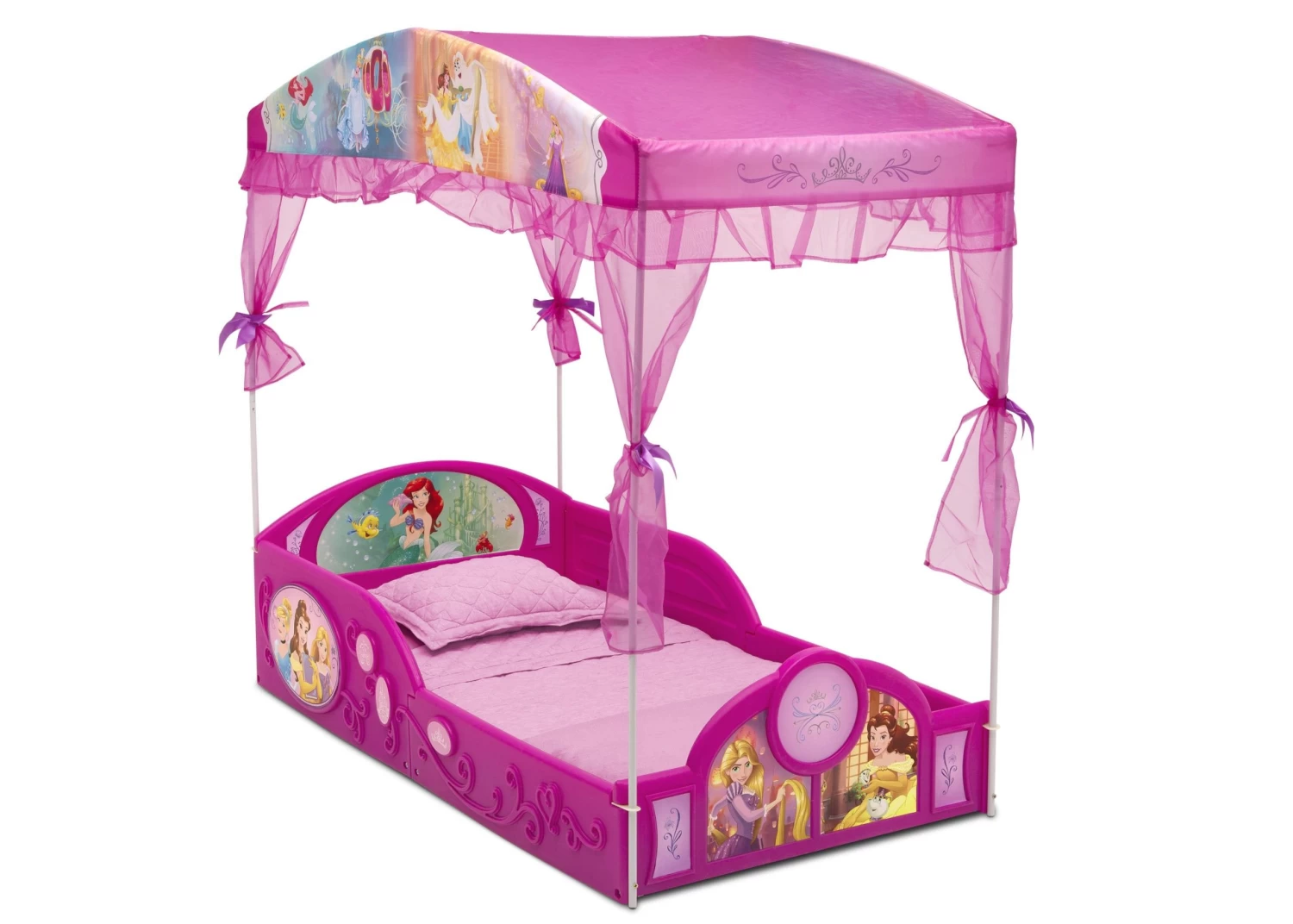 Disney Princess Plastic Sleep And Play Toddler Bed With Canopy By Delta Children 2 Disney Princess Plastic Sleep And Play Toddler Bed With Canopy By Delta Children - Image 2