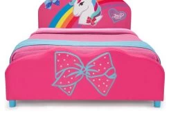 Delta Children JoJo Siwa Upholstered Twin Bed -Kid Household Items BB81440JS jojo twin bed footboard high res