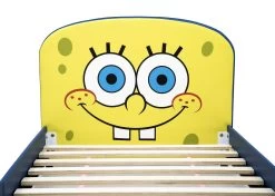 Delta Children SpongeBob SquarePants Upholstered Twin Bed -Kid Household Items BB81447SB spongebob upholstered twin bed headboard hi res