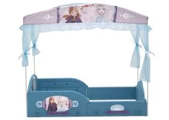 Disney Frozen II Plastic Sleep And Play Toddler Bed With Canopy By Delta Children -Kid Household Items BB81462FZ frozen2 canopy right side hi res