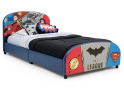 Delta Children DC Comics Justice League Upholstered Twin Bed -Kid Household Items BB86612JL justice league upholstered twin bed right embellished bedding hi res e0222ef2 8008 4f6f a07b f267fca28204