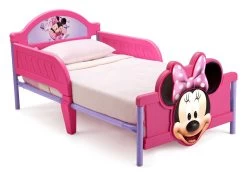 Delta Children Minnie Mouse Plastic 3D Toddler Bed -Kid Household Items BB86682MN BB87188MN minnie mouse 3D footboard toddler bed right hi res 2bd0aff1 1733 4b85 a583 caf38c6eee5a