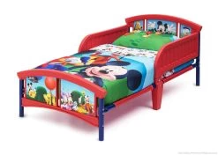 Delta Children Mickey Mouse Plastic Toddler Bed -Kid Household Items BB86687MM mickey mouse toddler bed left hi res 4404be59 af34 479f a809 553a4ce1f882
