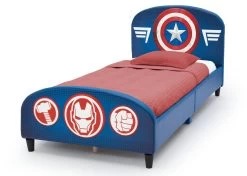 Delta Children Avengers Upholstered Twin Bed -Kid Household Items BB87065AV avengers twin bed left hi res