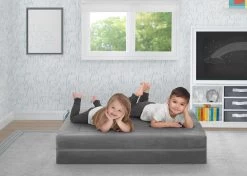 Delta Children Convertible Sofa And Play Set For Kids And Toddlers Modular Foam Couch And Flip Out Lounger With 2 Ottomans -Kid Household Items CFO1010 5000 Cozee Sofa and Play Set Grey Mink Lifestyle 15