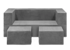Delta Children Convertible Sofa And Play Set For Kids And Toddlers Modular Foam Couch And Flip Out Lounger With 2 Ottomans -Kid Household Items CFO1010 5000 Cozee Sofa and Play Set Grey Mink Silo 20