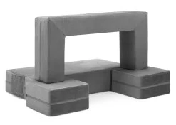 Delta Children Convertible Sofa And Play Set For Kids And Toddlers Modular Foam Couch And Flip Out Lounger With 2 Ottomans -Kid Household Items CFO1010 5000 Cozee Sofa and Play Set Grey Mink Silo 30