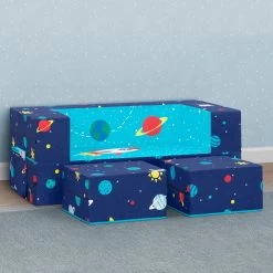 Delta Children Convertible Sofa And Play Set For Kids And Toddlers – Modular Foam Couch And Flip Out Lounger With 2 Ottomans -Kid Household Items CFO1010 5064 Convertible Sofa and Play Set Space Lifestyle 105