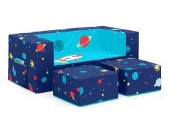 Delta Children Convertible Sofa And Play Set For Kids And Toddlers – Modular Foam Couch And Flip Out Lounger With 2 Ottomans -Kid Household Items CFO1010 5064 Convertible Sofa and Play Set Space Silo 23