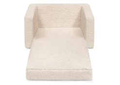 Delta Children Personalized Cozee Flip-Out Sherpa 2-in-1 Convertible Chair To Lounger For Kids -Kid Household Items EM208223 5030 Cozee Flip Out Chair Sherpa Cream Embroidered Silo 20