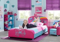 Delta Children JoJo Siwa Upholstered Twin Bed -Kid Household Items FL86759JS jojo siwa room 55ed3e05 f6ce 4111 a197 c717d20c58ca