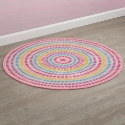 Delta Children Rainbow Dot Round Area Rug For Kids, 39-Inch 9 Delta Children Rainbow Dot Round Area Rug For Kids, 39-Inch -Kid Household Items N1802 3021 rug rainbowdot lifestyle 102