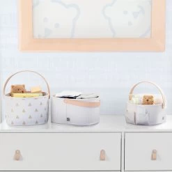 BabyGap 3-Pack Nested Fabric Storage Bins With Handles -Kid Household Items SS8478GP 3410 caddy tan lifestyle 01
