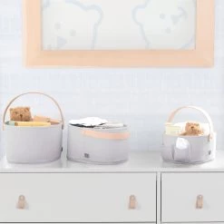 BabyGap 3-Pack Nested Fabric Storage Bins With Handles -Kid Household Items SS8478GP 3411 caddy grey lifestyle 01