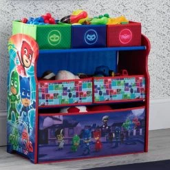 Delta Children PJ Masks Multi-Bin Toy Organizer -Kid Household Items TB83411PJ PJ masks multibin hangtag marketing hi res ddd30a54 a1c0 48a3 864b a315fc30c7c1 2