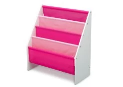 Delta Children Sling Book Rack Bookshelf For Kids -Kid Household Items TB84413GN book rack white pink left hi res