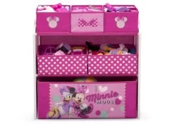 Delta Children Minnie Mouse Design And Store 6 Bin Toy Organizer -Kid Household Items TB84720MN minnie design and store organizer front props hi res