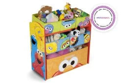 Delta Children Sesame Street Multi-Bin Toy Organizer -Kid Household Items TB84735SS 999 Sesame Street Multi Bin Toy Organizer nocolor silo 98