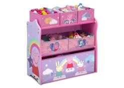Delta Children Peppa Pig 6 Bin Design And Store Toy Organizer -Kid Household Items TB87230PG peppa design store right props hi res
