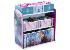 Delta Children Frozen II Design And Store 6 Bin Toy Organizer -Kid Household Items TB87237FZ frozen2 organizer left props hi res