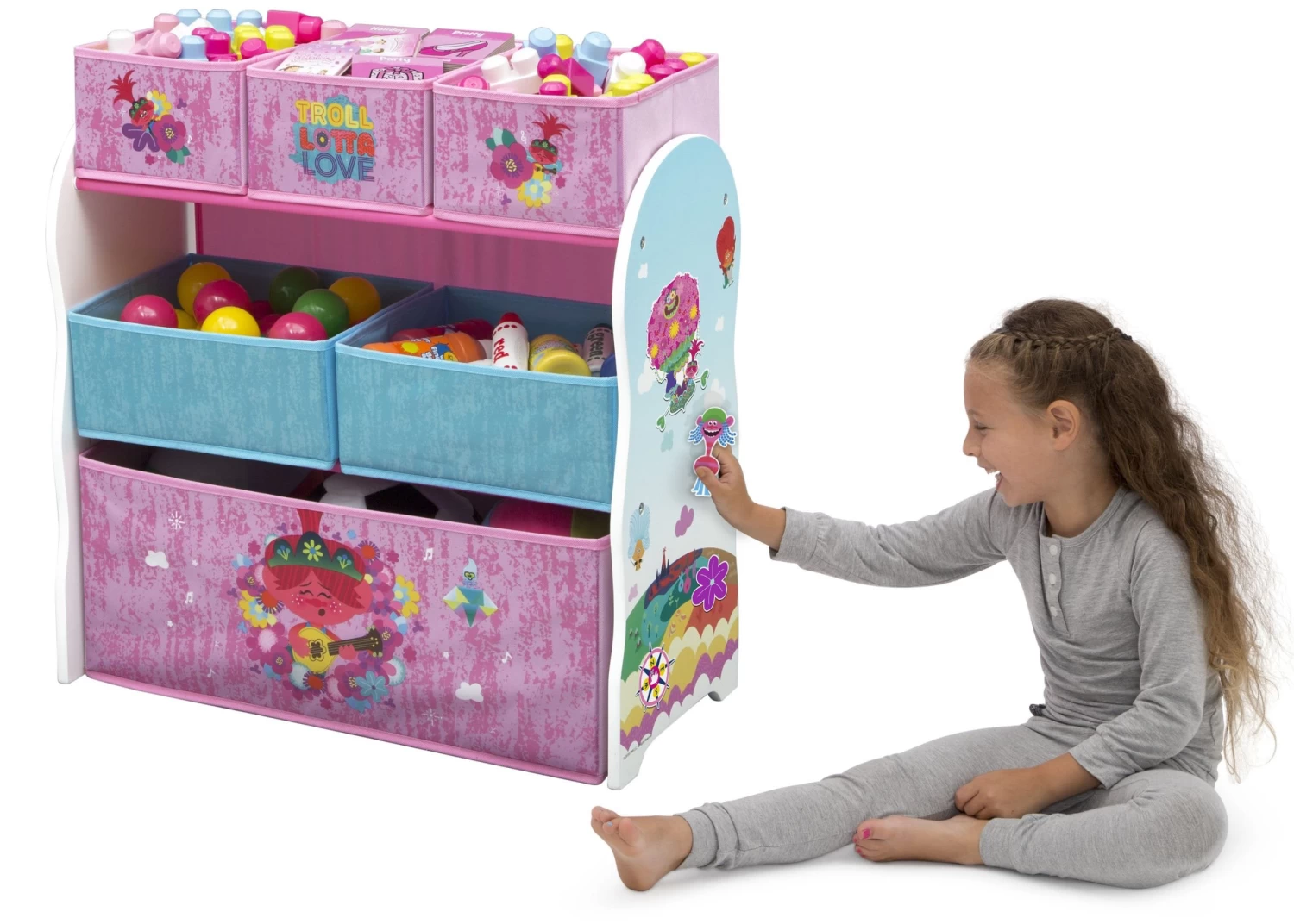Delta Children Trolls World Tour Design And Store 6 Bin Toy Organizer 5 Delta Children Trolls World Tour Design And Store 6 Bin Toy Organizer - Image 5