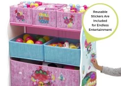 Delta Children Trolls World Tour Design And Store 6 Bin Toy Organizer 14 Delta Children Trolls World Tour Design And Store 6 Bin Toy Organizer -Kid Household Items TB88111TR trolls design and store org stickers callout hi res