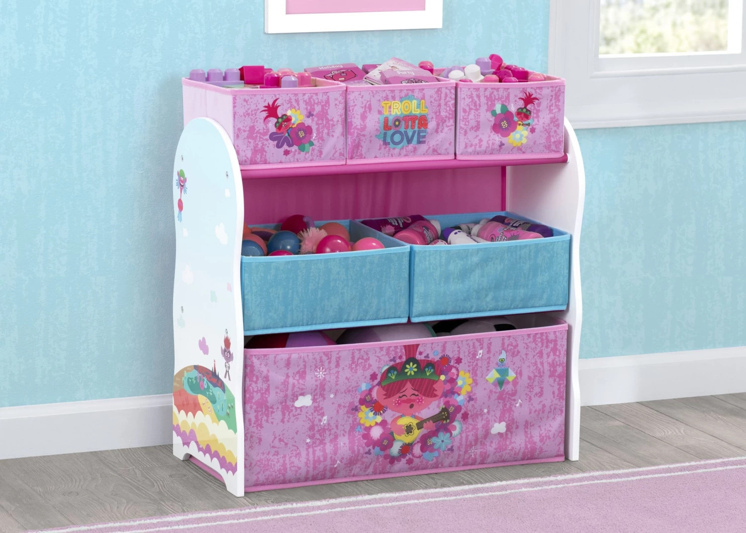 Delta Children Trolls World Tour Design And Store 6 Bin Toy Organizer 1 Delta Children Trolls World Tour Design And Store 6 Bin Toy Organizer