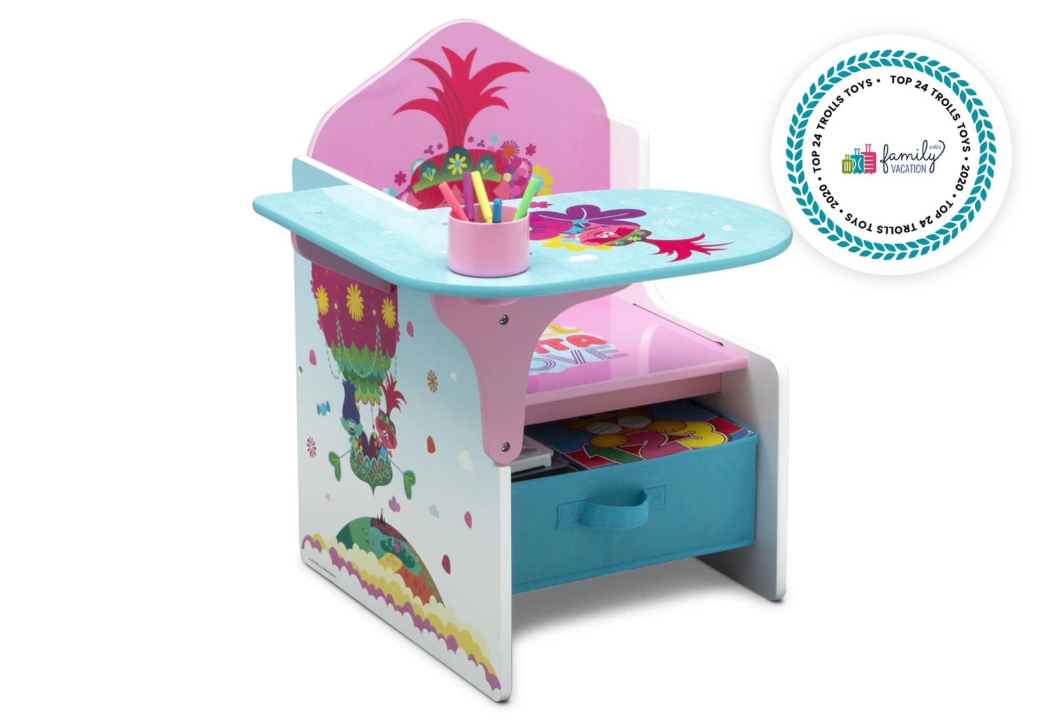 Delta Children Trolls World Tour Chair Desk With Storage Bin - Image 2