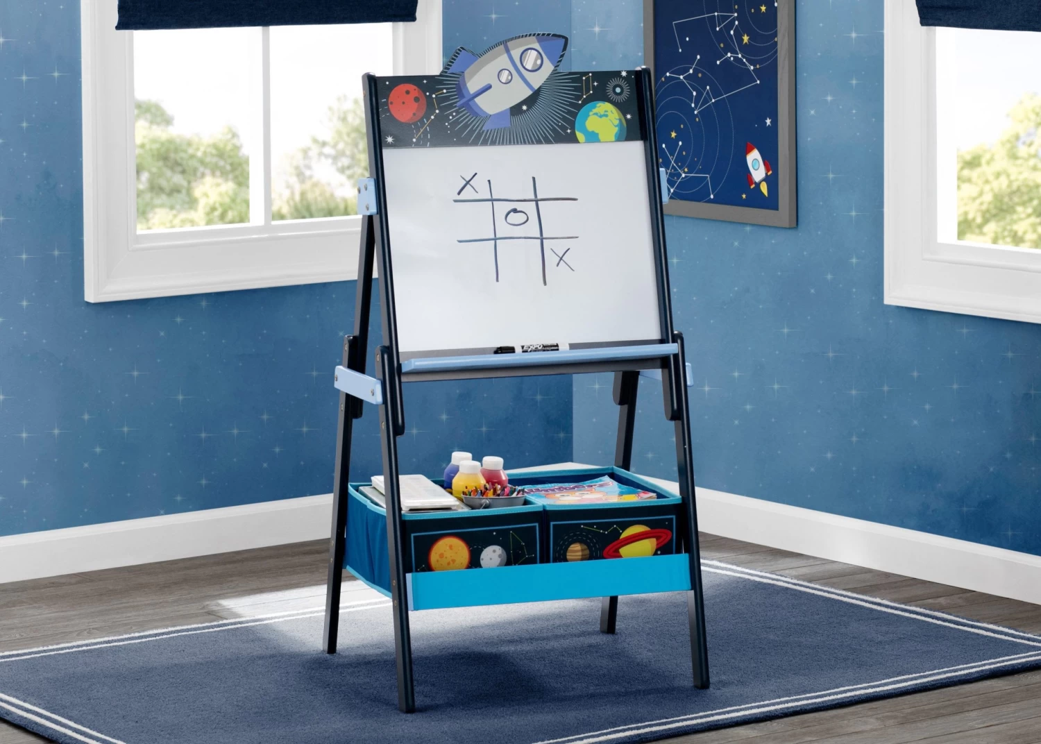 Delta Children Space Adventures Wooden Activity Easel With Storage