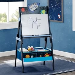 Delta Children Space Adventures Wooden Activity Easel With Storage -Kid Household Items TE87544SA space whiteboard easel hangtag high res 0f46a91e cbcf 4d67 8423 1d17d2e7a455