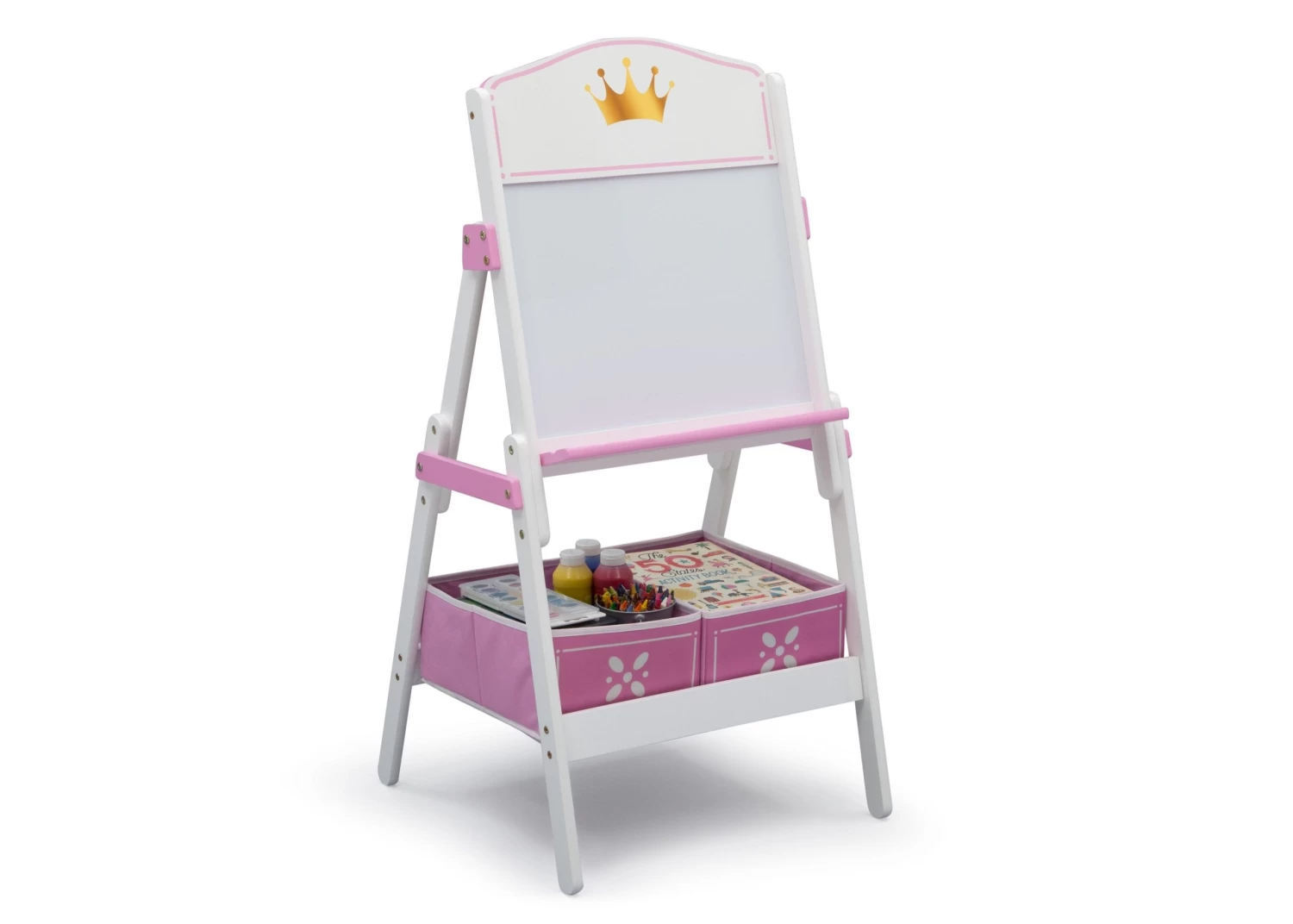 Delta Children Princess Crown Wooden Activity Easel With Storage 2 Delta Children Princess Crown Wooden Activity Easel With Storage - Image 2