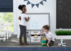 Delta Children At-Home Artist Center – Deluxe Double-Sided Easel & Storage Unit