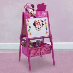 Delta Children Minnie Mouse Wooden Double Sided Activity Easel -Kid Household Items TE87574MN 1058 double sided easel minnie mouse lifestyle 103