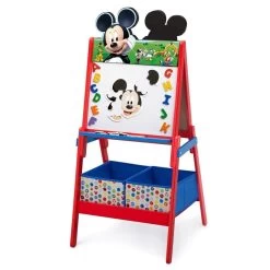 Delta Children Mickey Mouse Wooden Double Sided Activity Easel -Kid Household Items TE87575MM mickey mouse wooden easel white hi res acc6bbfc 8edb 43fe a0d3 f8392b7ce261